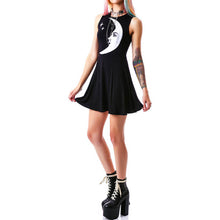 Cool Moon Printed Women Dress Sleeveless Short Black Dresses Vestidos Plus Size Vestido De Festa Dress 1STL ELY