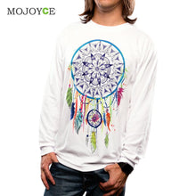 Dreamcatcher Printed Tee Colorful Long Sleeve Cotton T Shirt Plus Size Loose Casual T-shirt Woman Clothing ELY