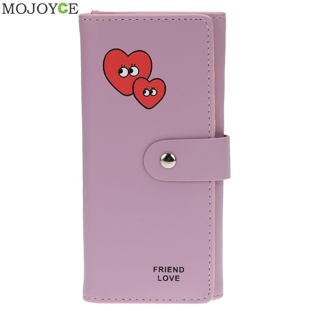 Ladies PU Purse Cartoon Print Women's Wallets Cowhide 4 Colors Long Design Leather Womens Wallets And Purses ELY
