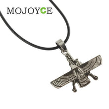 Leather Rope Titanium Steel Pendant Wing Necklace Jewelry 1STL ELY