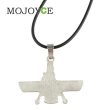 Leather Rope Titanium Steel Pendant Wing Necklace Jewelry 1STL ELY