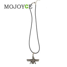 Leather Rope Titanium Steel Pendant Wing Necklace Jewelry 1STL ELY