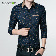 Men Dress Shirts Long Sleeve Casual Slim Fit Dress Stylish Plaids Shirts Business Slim Fit Cotton Shirt Plus Size ELY