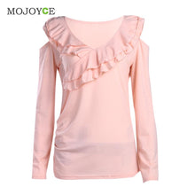 Off the Shoulder Tops for Women Flouncing Strapless Long Sleeve T Shirt Women Blusa Shirt Women Tee Shirt Femme ELY