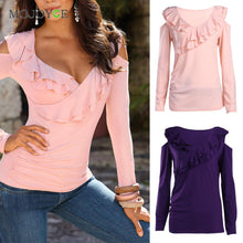Off the Shoulder Tops for Women Flouncing Strapless Long Sleeve T Shirt Women Blusa Shirt Women Tee Shirt Femme ELY