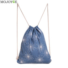 Women Canvas Drawstring Backpack Snowflake Printed Backpack Christmas Bag Students Backpack Mochila Feminina Sack ELY