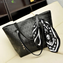 Women Leather Handbag PU Ladies Skull Printed Shoulder Bag Large Capacity Bolsa Feminina Women Bags Sac A Main ELY