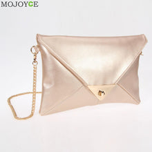 Women Message Bags with Chain Faux Leather Women Bag Envelope Women Leather Handbag Shoulder Crossbody Bag Clutch ELY