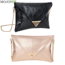 Women Message Bags with Chain Faux Leather Women Bag Envelope Women Leather Handbag Shoulder Crossbody Bag Clutch ELY