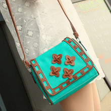 Women Solid PU Leather Handbag Shoulder Bags Lady Messenger Bag Candy Crossbody Bags Flower Decoor 1STL ELY