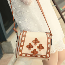 Women Solid PU Leather Handbag Shoulder Bags Lady Messenger Bag Candy Crossbody Bags Flower Decoor 1STL ELY