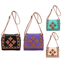 Women Solid PU Leather Handbag Shoulder Bags Lady Messenger Bag Candy Crossbody Bags Flower Decoor 1STL ELY