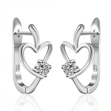 silver-plated earing heart U stud Earring silver plated Earrings 6 3 ELY