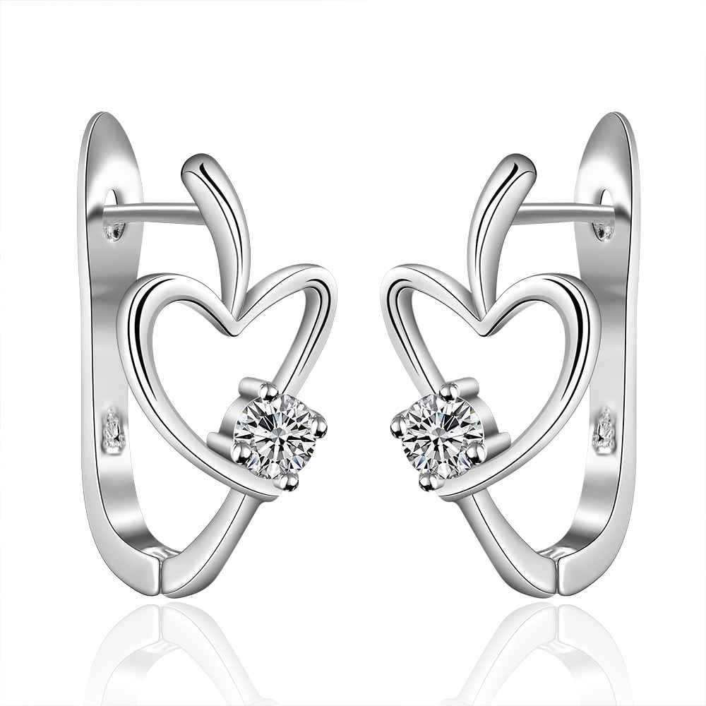 silver-plated earing heart U stud Earring silver plated Earrings 6 3 ELY