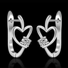 silver-plated earing heart U stud Earring silver plated Earrings 6 3 ELY