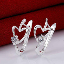 silver-plated earing heart U stud Earring silver plated Earrings 6 3 ELY