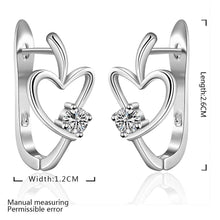 silver-plated earing heart U stud Earring silver plated Earrings 6 3 ELY