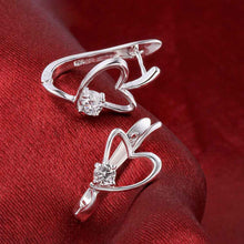 silver-plated earing heart U stud Earring silver plated Earrings 6 3 ELY