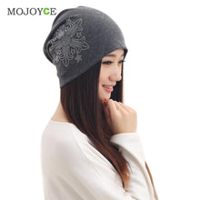 able Warm Women Hat Diamond Floral Knit Gorro Beanie Hip Hop Cap Hats for Women Gorras Planas Slouch Skullies Bonnet ELY