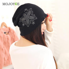 able Warm Women Hat Diamond Floral Knit Gorro Beanie Hip Hop Cap Hats for Women Gorras Planas Slouch Skullies Bonnet ELY