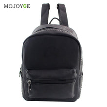 Fasion PU Leather Rivet Backpack Bagpack Rucksack Women Retro Crack Pattern Mochila Feminina School Bags for Teenagers ELY