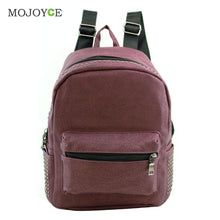 Fasion PU Leather Rivet Backpack Bagpack Rucksack Women Retro Crack Pattern Mochila Feminina School Bags for Teenagers ELY