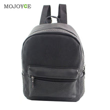 Fasion PU Leather Rivet Backpack Bagpack Rucksack Women Retro Crack Pattern Mochila Feminina School Bags for Teenagers ELY