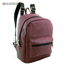 Fasion PU Leather Rivet Backpack Bagpack Rucksack Women Retro Crack Pattern Mochila Feminina School Bags for Teenagers ELY