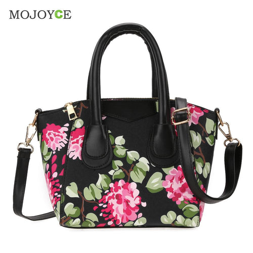 Fasion Women Leather Hangbags Floral Print PU Handbag Shoulder Tote Crossbody Bags sac a main Bolsa Feminina Clutch ELY