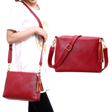 Fasion Women PU Leather Lady Tassel leisure Satchel Pack Lady Crossbody Shoulder Messenger Bag Candy Color Bags For Women ELY