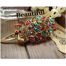 Hair Clips for Women Girls Crystal Peacock Big Hairpins Hair Accessories Barrette Donut Hair Style1STL ELY