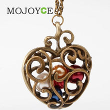 Heart Colour Bead Necklace Retro Hollow Accessories Chain 1STL ELY