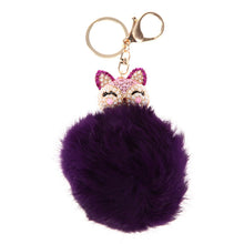 Fox Fur Pearl Rhinestone Ball Top Car Key Ring Bag Charm Key Chains Christamas Gift for Girl 1STL ELY