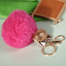 Fox Fur Pearl Rhinestone Ball Top Car Key Ring Bag Charm Key Chains Christamas Gift for Girl 1STL ELY
