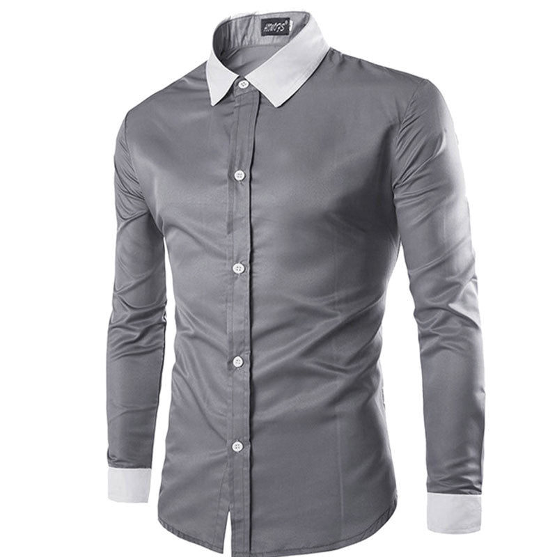Stylish Mens Casual Button-Down Slim Fit Long Sleeve Formal Dress Shirts Long Sleeves Cotton Shirts 1STL ELY