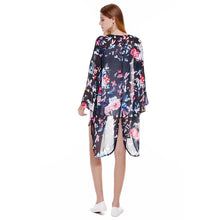 Top Women Long Printed Shirts Chiffon Kimono Printed Cardigan V-Neck Half Sleeve Women Sexy Kimono 1STL ELY