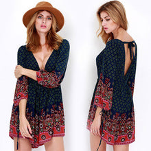 Women Playsuits Long Sleeves Elastic Waist Bodysuit Women Vintage Deep V Neck Printed Jumpsuit Rompers Womens Jumpsuit ELY