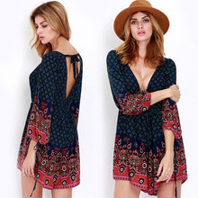 Women Playsuits Long Sleeves Elastic Waist Bodysuit Women Vintage Deep V Neck Printed Jumpsuit Rompers Womens Jumpsuit ELY