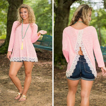 Womens Long Sleeve Shirt Casual Lace Back Blouse Loose Tops Sweater Women Girl Shirts 1STL ELY