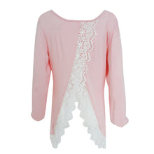 Womens Long Sleeve Shirt Casual Lace Back Blouse Loose Tops Sweater Women Girl Shirts 1STL ELY