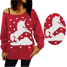 Womens Xmas Off the Shoulder Sweater Tops Pullover Chiristamas Sweaters Christamas Gift 1STL ELY