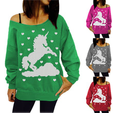 Womens Xmas Off the Shoulder Sweater Tops Pullover Chiristamas Sweaters Christamas Gift 1STL ELY