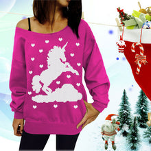 Womens Xmas Off the Shoulder Sweater Tops Pullover Chiristamas Sweaters Christamas Gift 1STL ELY
