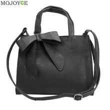 Korean Bow Women Leather Handbag PU Women Messenger Bags Shoulder Crossbody Bag Cute Butterfly Knot Handbag Bolsas Femininas ELY