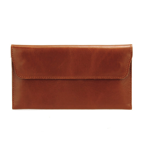 Korean Cow Leather Long Flip Women Wallet Trendy Card Purse Clutch Bag Coin Holder Purse Leather Handbag ELY