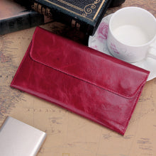 Korean Cow Leather Long Flip Women Wallet Trendy Card Purse Clutch Bag Coin Holder Purse Leather Handbag ELY