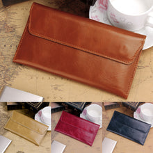 Korean Cow Leather Long Flip Women Wallet Trendy Card Purse Clutch Bag Coin Holder Purse Leather Handbag ELY