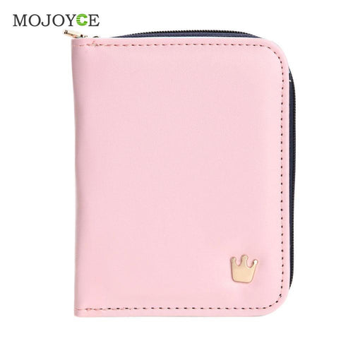 Korean Ladies PU Leather Short Zipper Matte Color Blocking Wallets Card Small Purse Short Purse Carteras Mujer ELY