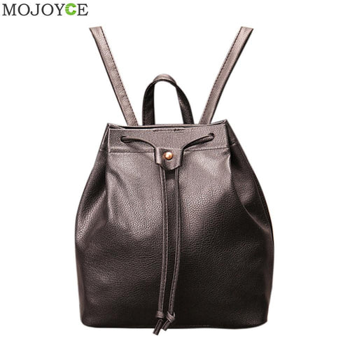 Korean Women PU Leather Backpack Mini Students Girls School Bag Vintage Backpack Mochilas Mujer Rucksack Designer ELY