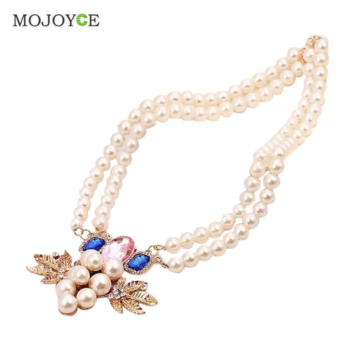 Listed Alloy Pearl Rhinestone Necklace Jewellery ELY